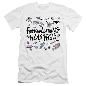 AN OFFCIALLY LICENSED FEAR AND LOATHING IN LAS VEGAS LOGO MEN'S PREMIUM SLIM FIT T-SHIRT WHITE