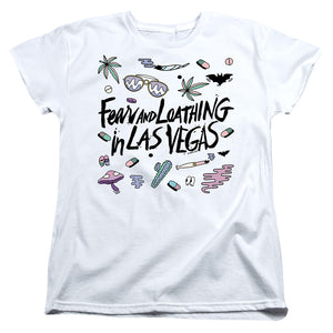 AN OFFCIALLY LICENSED FEAR AND LOATHING IN LAS VEGAS LOGO WOMEN'S REGULAR FIT T-SHIRT WHITE