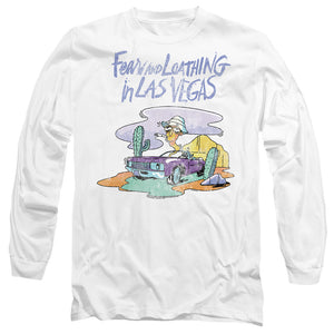 AN OFFCIALLY LICENSED FEAR AND LOATHING IN LAS VEGAS TRIPPY DRIVE MEN'S LONG SLEEVE T-SHIRT WHITE