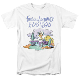 AN OFFCIALLY LICENSED FEAR AND LOATHING IN LAS VEGAS TRIPPY DRIVE MEN'S REGULAR FIT T-SHIRT WHITE