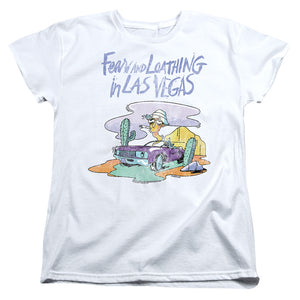 AN OFFCIALLY LICENSED FEAR AND LOATHING IN LAS VEGAS TRIPPY DRIVE WOMEN'S REGULAR FIT T-SHIRT WHITE