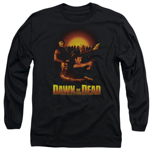 AN OFFCIALLY LICENSED DAWN OF THE DEAD DAWN COLLAGE MEN'S LONG SLEEVE T-SHIRT BLACK