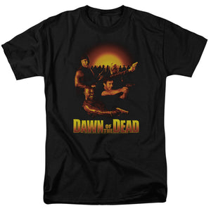 AN OFFCIALLY LICENSED DAWN OF THE DEAD DAWN COLLAGE MEN'S REGULAR FIT T-SHIRT BLACK