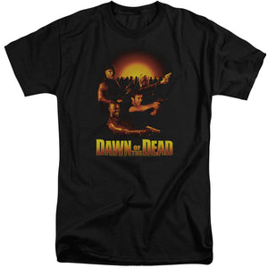AN OFFCIALLY LICENSED DAWN OF THE DEAD DAWN COLLAGE MEN'S TALL FIT T-SHIRT BLACK