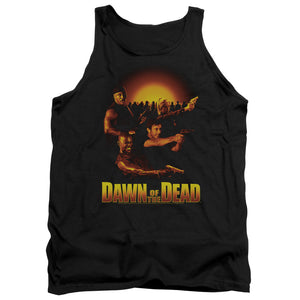 AN OFFCIALLY LICENSED DAWN OF THE DEAD DAWN COLLAGE ADULT UNISEX TANK TOP BLACK