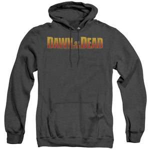 AN OFFCIALLY LICENSED DAWN OF THE DEAD DAWN LOGO ADULT UNISEX HEATHER PULLOVER HOODIE BLACK