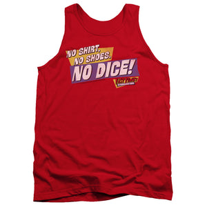 AN OFFCIALLY LICENSED FAST TIMES RIDGEMONT HIGH NO DICE ADULT UNISEX TANK TOP RED