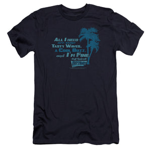 AN OFFCIALLY LICENSED FAST TIMES RIDGEMONT HIGH ALL I NEED MEN'S PREMIUM SLIM FIT T-SHIRT NAVY