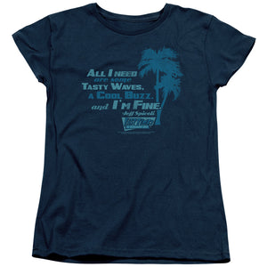 AN OFFCIALLY LICENSED FAST TIMES RIDGEMONT HIGH ALL I NEED WOMEN'S REGULAR FIT T-SHIRT NAVY