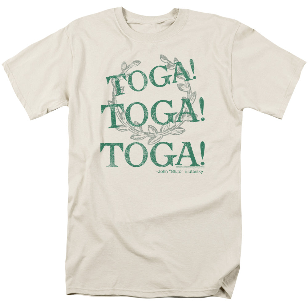 AN OFFCIALLY LICENSED ANIMAL HOUSE TOGA TIME MEN'S REGULAR FIT T-SHIRT CREAM