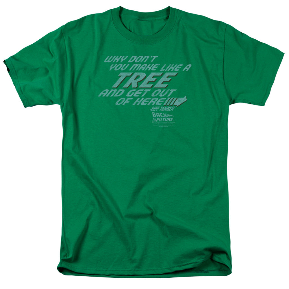 AN OFFCIALLY LICENSED BACK TO THE FUTURE MAKE LIKE A TREE MEN'S REGULAR FIT T-SHIRT KELLY GREEN