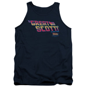 AN OFFCIALLY LICENSED BACK TO THE FUTURE GREAT SCOTT ADULT UNISEX TANK TOP NAVY