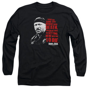 AN OFFCIALLY LICENSED DAWN OF THE DEAD WORSE THAN DEATH MEN'S LONG SLEEVE T-SHIRT BLACK