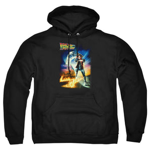 AN OFFCIALLY LICENSED BACK TO THE FUTURE POSTER ADULT UNISEX PULLOVER HOODIE BLACK