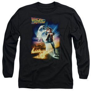 AN OFFCIALLY LICENSED BACK TO THE FUTURE POSTER MEN'S LONG SLEEVE T-SHIRT BLACK