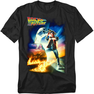 AN OFFCIALLY LICENSED BACK TO THE FUTURE POSTER MEN'S REGULAR FIT T-SHIRT BLACK