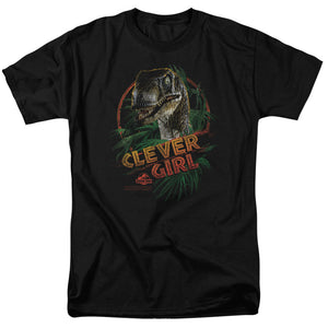 AN OFFCIALLY LICENSED JURASSIC PARK CLEVER GIRL MEN'S REGULAR FIT T-SHIRT BLACK