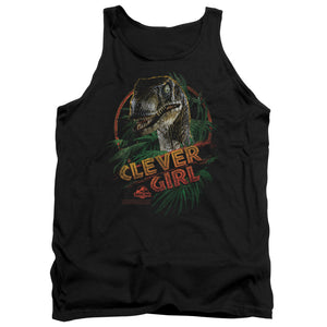 AN OFFCIALLY LICENSED JURASSIC PARK CLEVER GIRL ADULT UNISEX TANK TOP BLACK