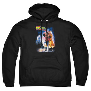 AN OFFCIALLY LICENSED BACK TO THE FUTURE II POSTER ADULT UNISEX PULLOVER HOODIE BLACK