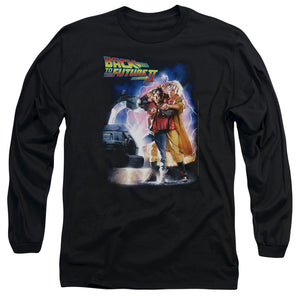 AN OFFCIALLY LICENSED BACK TO THE FUTURE II POSTER MEN'S LONG SLEEVE T-SHIRT BLACK
