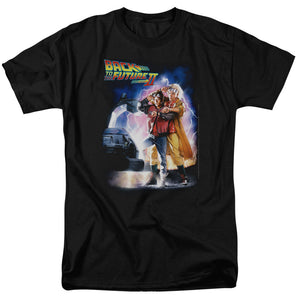 AN OFFCIALLY LICENSED BACK TO THE FUTURE II POSTER MEN'S REGULAR FIT T-SHIRT BLACK