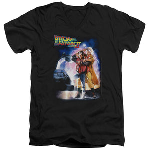 AN OFFCIALLY LICENSED BACK TO THE FUTURE II POSTER MEN'S V-NECK T-SHIRT BLACK