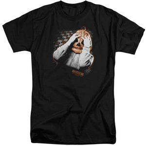 AN OFFCIALLY LICENSED HALLOWEEN III PUMPKIN MASK MEN'S TALL FIT T-SHIRT BLACK