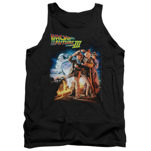 AN OFFCIALLY LICENSED BACK TO THE FUTURE III POSTER ADULT UNISEX TANK TOP BLACK