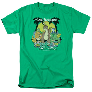 AN OFFCIALLY LICENSED LAND BEFORE TIME GREAT VALLEY MEN'S REGULAR FIT T-SHIRT KELLY GREEN