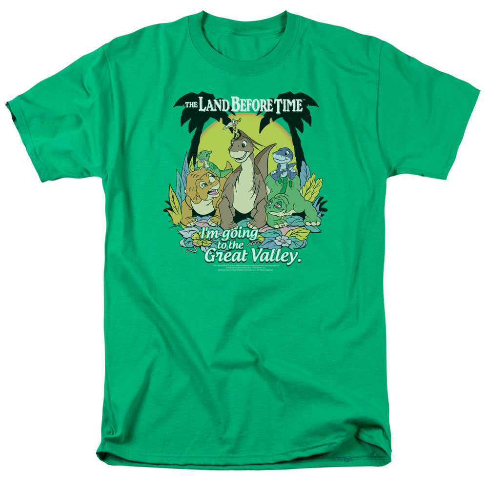 AN OFFCIALLY LICENSED LAND BEFORE TIME GREAT VALLEY MEN'S REGULAR FIT T-SHIRT KELLY GREEN