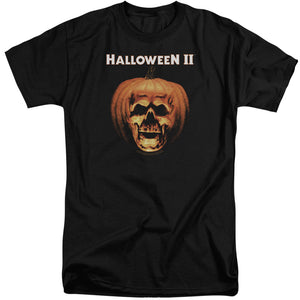 AN OFFCIALLY LICENSED HALLOWEEN II PUMPKIN SHELL MEN'S TALL FIT T-SHIRT BLACK