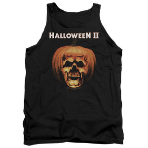 AN OFFCIALLY LICENSED HALLOWEEN II PUMPKIN SHELL ADULT UNISEX TANK TOP BLACK