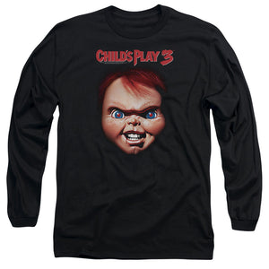 AN OFFCIALLY LICENSED CHILDS PLAY 3 CHUCKY MEN'S LONG SLEEVE T-SHIRT BLACK