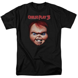 AN OFFCIALLY LICENSED CHILDS PLAY 3 CHUCKY MEN'S REGULAR FIT T-SHIRT BLACK