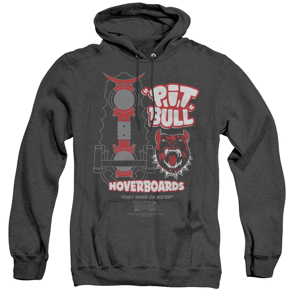 AN OFFCIALLY LICENSED BACK TO THE FUTURE II PIT BULL ADULT UNISEX HEATHER PULLOVER HOODIE BLACK