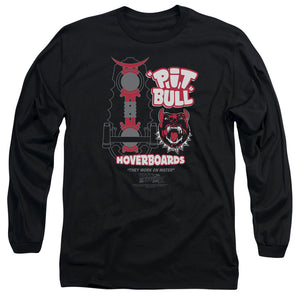 AN OFFCIALLY LICENSED BACK TO THE FUTURE II PIT BULL MEN'S LONG SLEEVE T-SHIRT BLACK