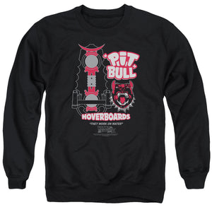 AN OFFCIALLY LICENSED BACK TO THE FUTURE II PIT BULL ADULT UNISEX CREWNECK SWEATSHIRT BLACK