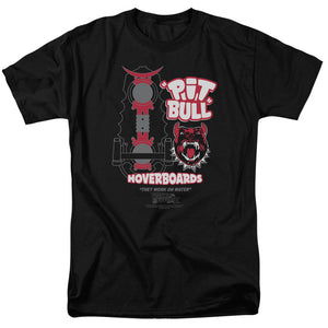 AN OFFCIALLY LICENSED BACK TO THE FUTURE II PIT BULL MEN'S REGULAR FIT T-SHIRT BLACK