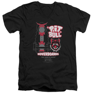 AN OFFCIALLY LICENSED BACK TO THE FUTURE II PIT BULL MEN'S V-NECK T-SHIRT BLACK