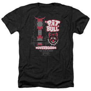 AN OFFCIALLY LICENSED BACK TO THE FUTURE II PIT BULL MEN'S HEATHER T-SHIRT CHARCOAL