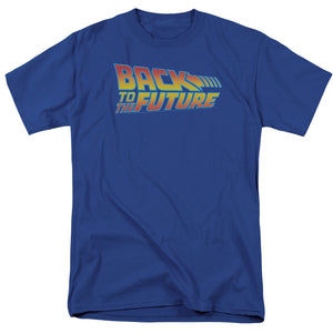 AN OFFCIALLY LICENSED BACK TO THE FUTURE LOGO MEN'S REGULAR FIT T-SHIRT ROYAL