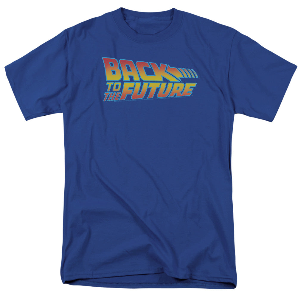 AN OFFCIALLY LICENSED BACK TO THE FUTURE LOGO MEN'S REGULAR FIT T-SHIRT ROYAL