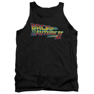 AN OFFCIALLY LICENSED BACK TO THE FUTURE II LOGO ADULT UNISEX TANK TOP BLACK