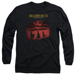 AN OFFCIALLY LICENSED HALLOWEEN III SEASON OF THE WITCH MEN'S LONG SLEEVE T-SHIRT BLACK
