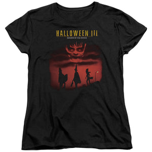 AN OFFCIALLY LICENSED HALLOWEEN III SEASON OF THE WITCH WOMEN'S REGULAR FIT T-SHIRT BLACK