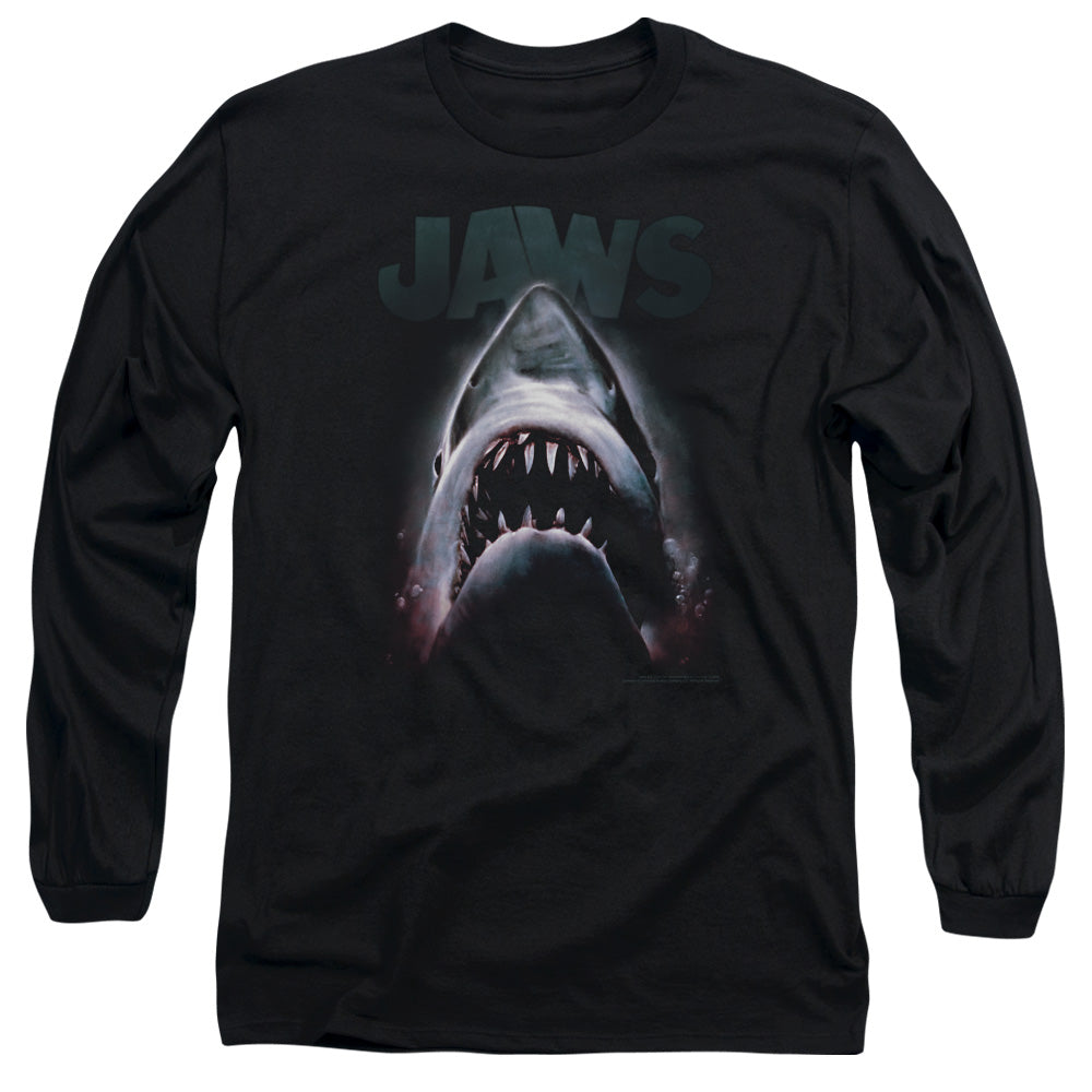 AN OFFCIALLY LICENSED JAWS TERROR IN THE DEEP MEN'S LONG SLEEVE T-SHIRT BLACK