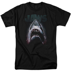 AN OFFCIALLY LICENSED JAWS TERROR IN THE DEEP MEN'S REGULAR FIT T-SHIRT BLACK