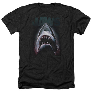AN OFFCIALLY LICENSED JAWS TERROR IN THE DEEP MEN'S HEATHER T-SHIRT CHARCOAL