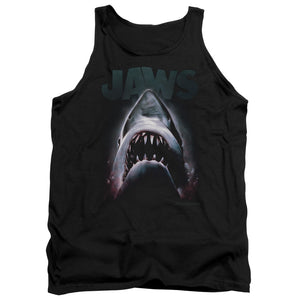 AN OFFCIALLY LICENSED JAWS TERROR IN THE DEEP ADULT UNISEX TANK TOP BLACK