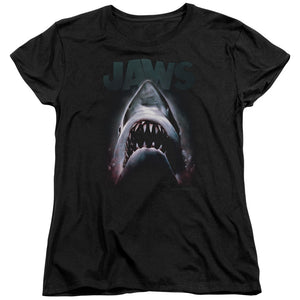 AN OFFCIALLY LICENSED JAWS TERROR IN THE DEEP WOMEN'S REGULAR FIT T-SHIRT BLACK